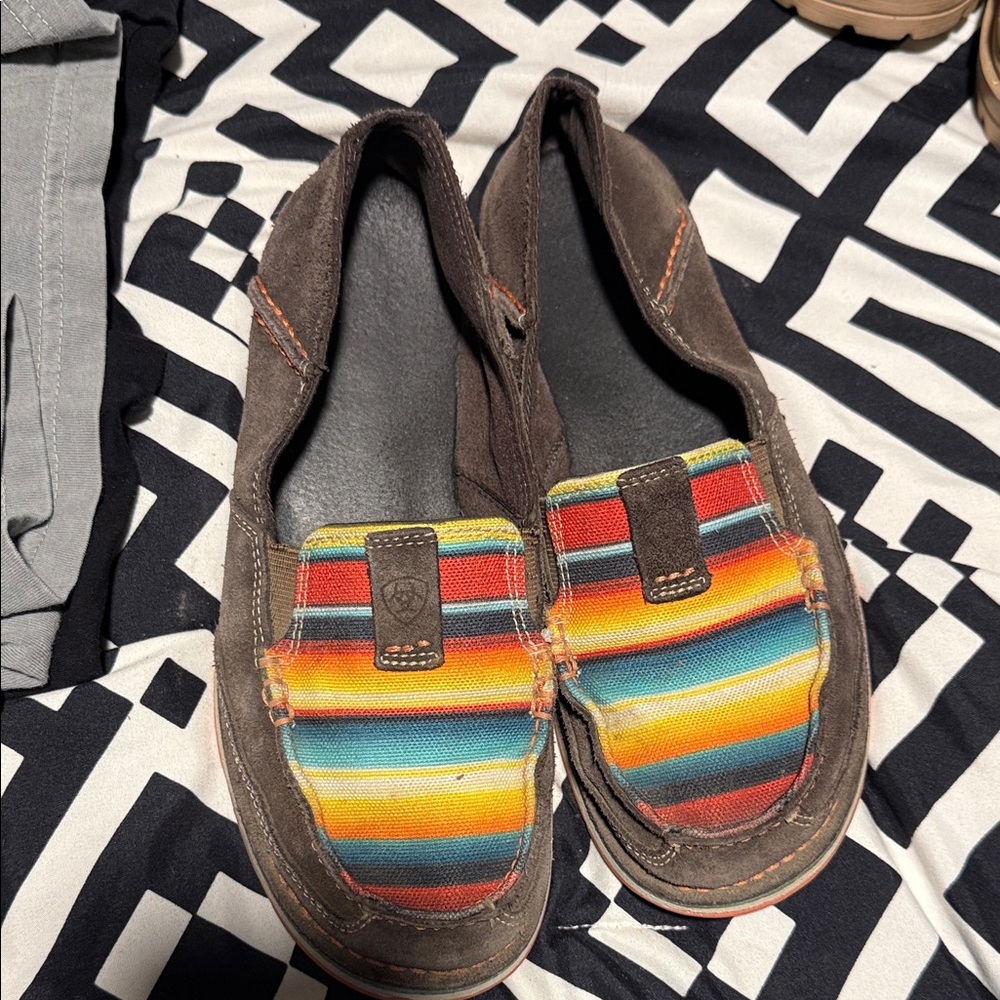 Ariat Brown Loafers with Colorful Trim